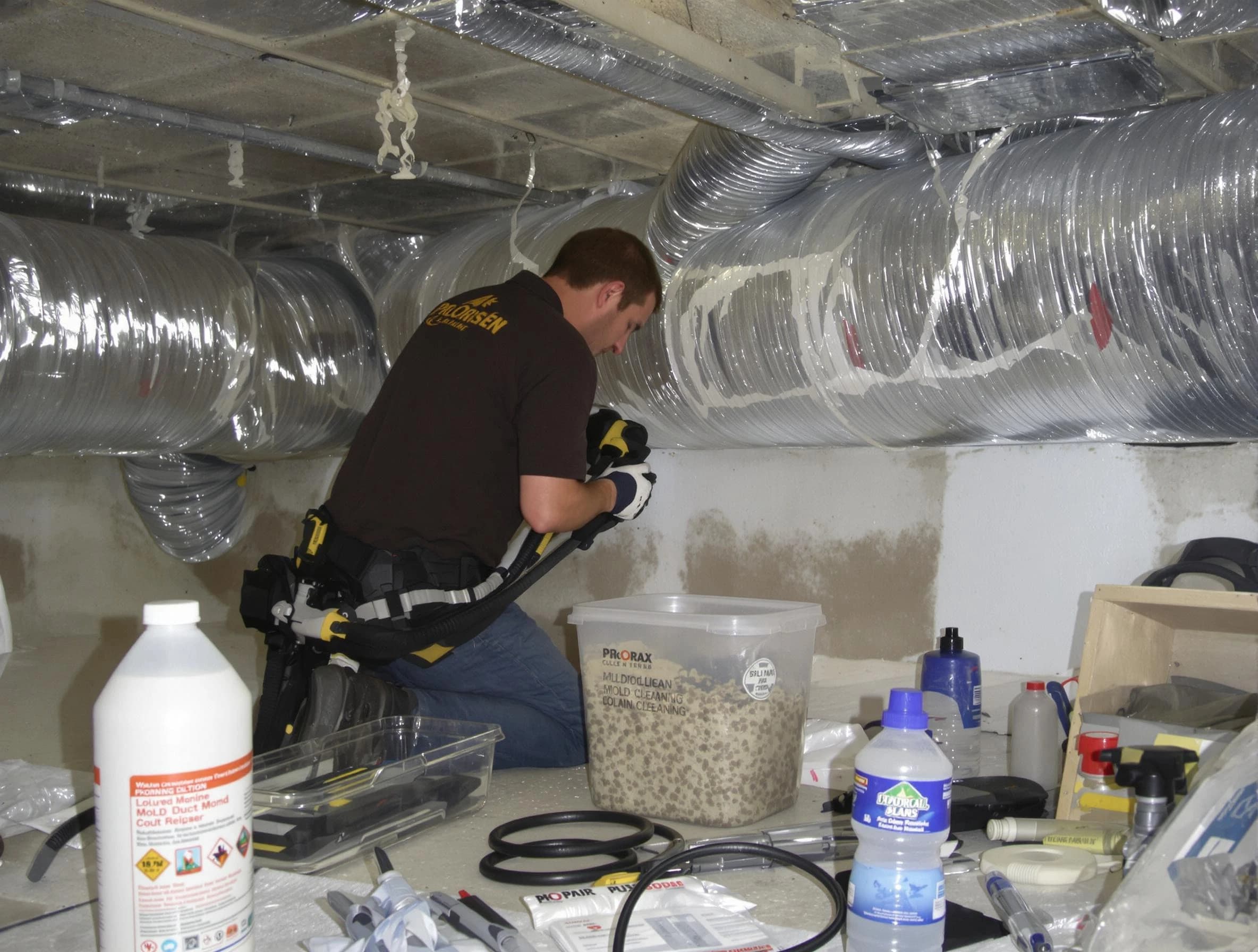 Forest Hills Air Duct Cleaning specialist performing professional mold removal from air ducts in Forest Hills