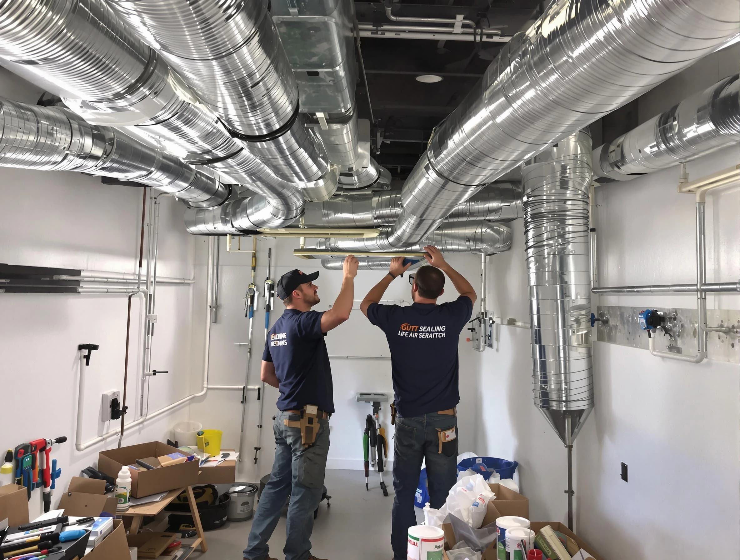 Forest Hills Air Duct Cleaning technician applying professional duct sealing solutions in Forest Hills
