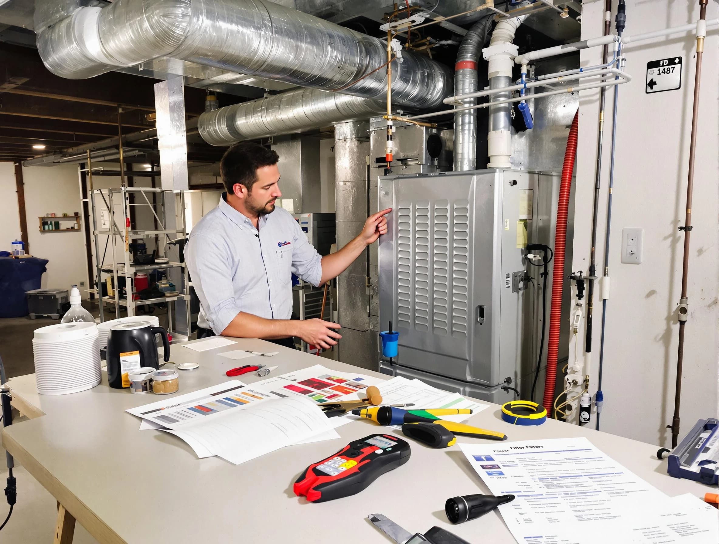 Forest Hills Air Duct Cleaning inspector conducting detailed filter system evaluation using professional diagnostic tools in Forest Hills