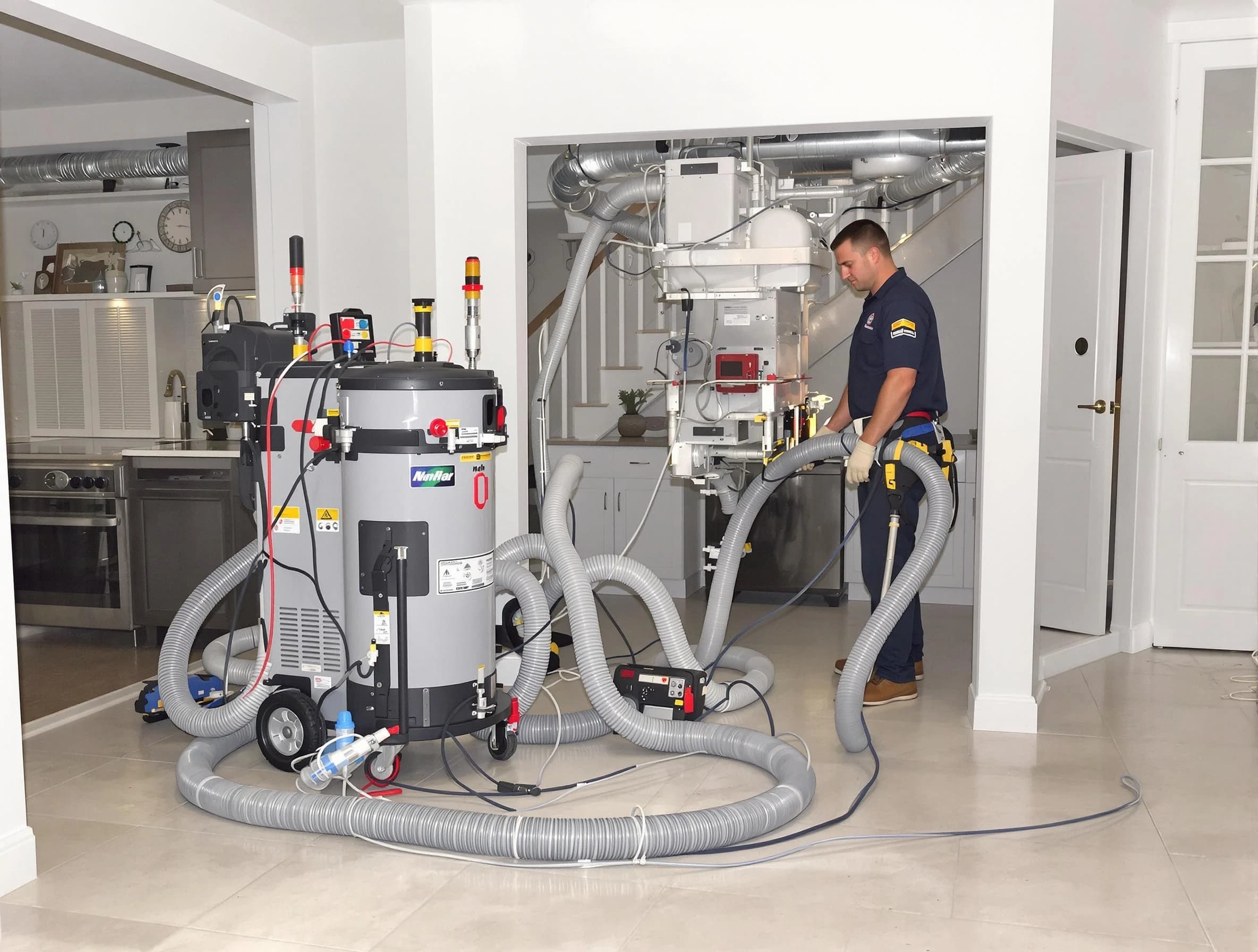 Forest Hills Air Duct Cleaning technician operating negative pressure cleaning equipment for thorough duct maintenance in Forest Hills
